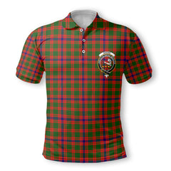 Clan Skene Tartan Golf Men Polo Shirt Crest And Plaid Basic Style