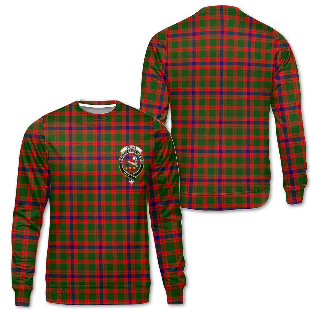 Clan Skene Tartan Men Sweatshirt Crest And Plaid Basic Style