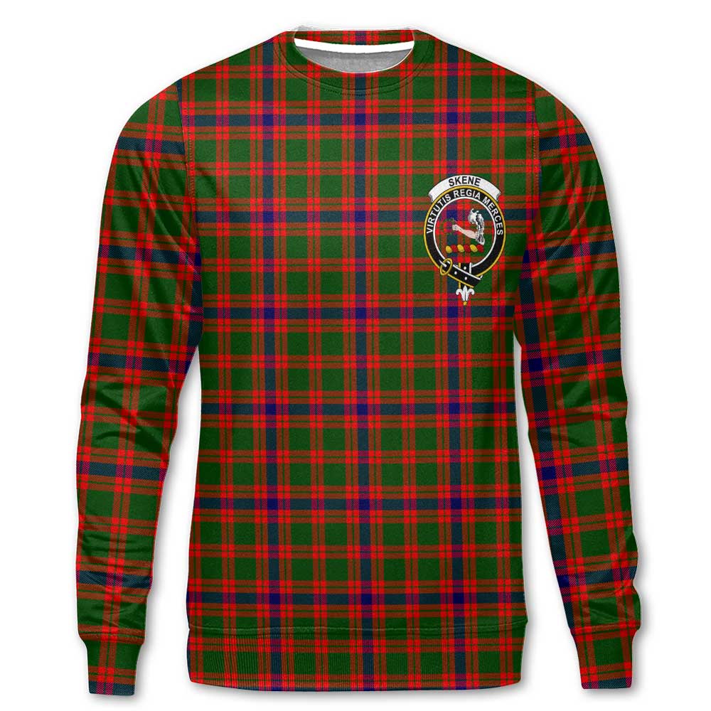 Clan Skene Tartan Men Sweatshirt Crest And Plaid Basic Style