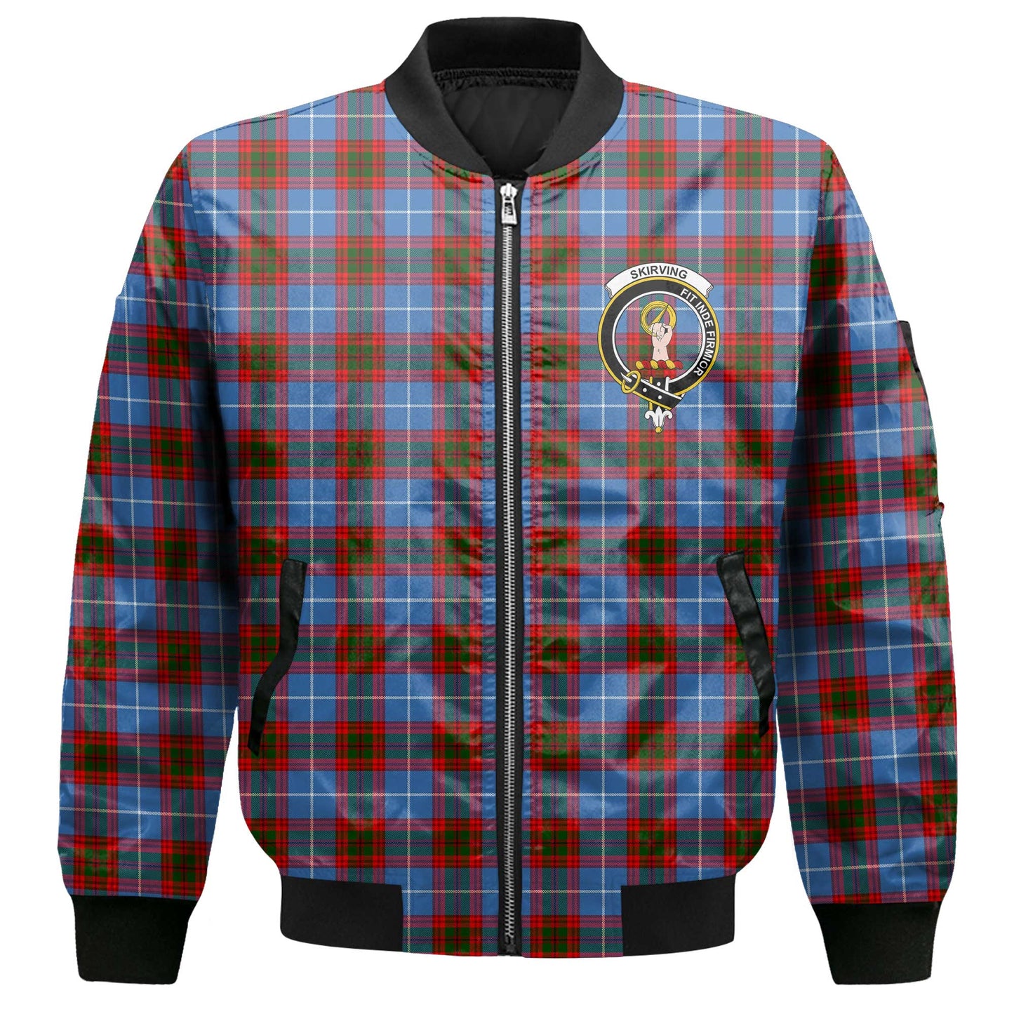 Clan Skirving Tartan Men Bomber Jacket Crest And Plaid Basic Style