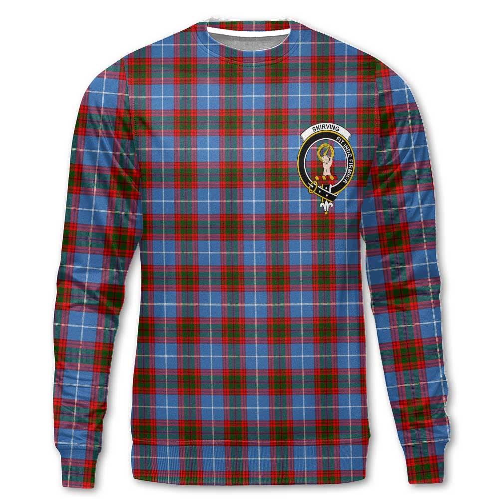 Clan Skirving Tartan Men Sweatshirt Crest And Plaid Basic Style