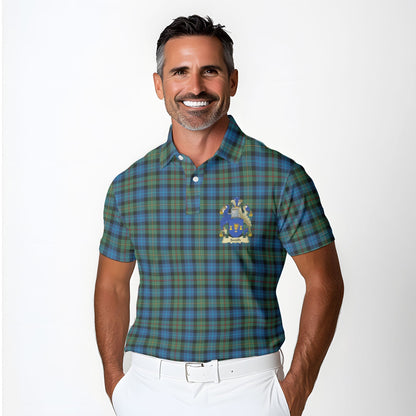 Clan Smith Tartan Golf Tartan Men Polo Shirt Crest And Plaid Basic Style