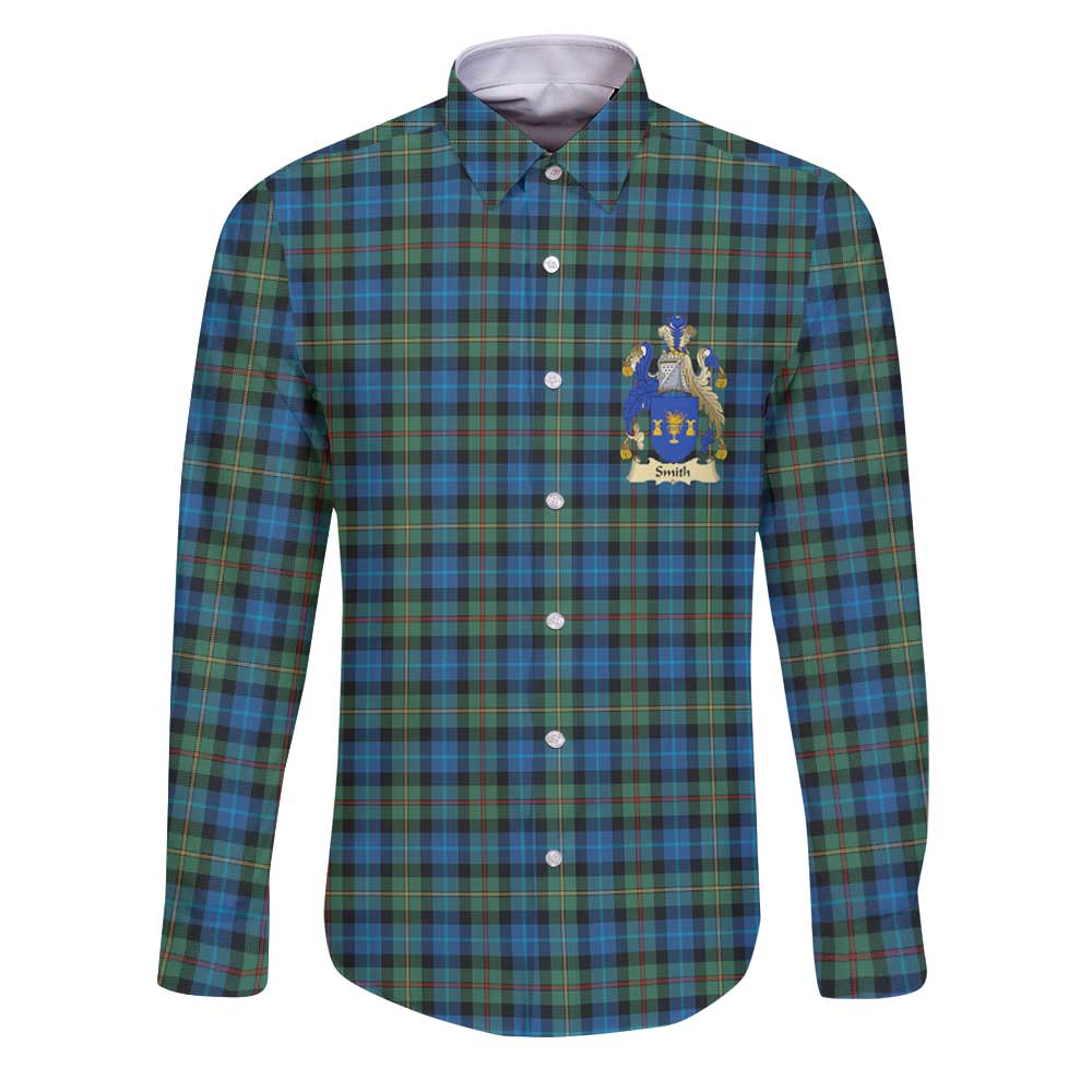 Clan Smith Tartan Long Sleeve Button Shirt Crest And Plaid Basic Style
