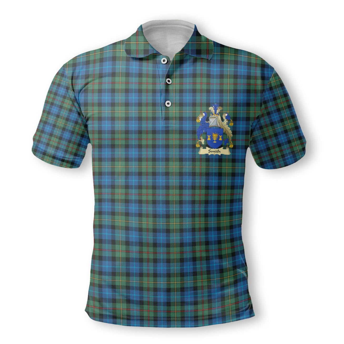 Clan Smith Tartan Men Polo Shirt Crest And Plaid Basic Style