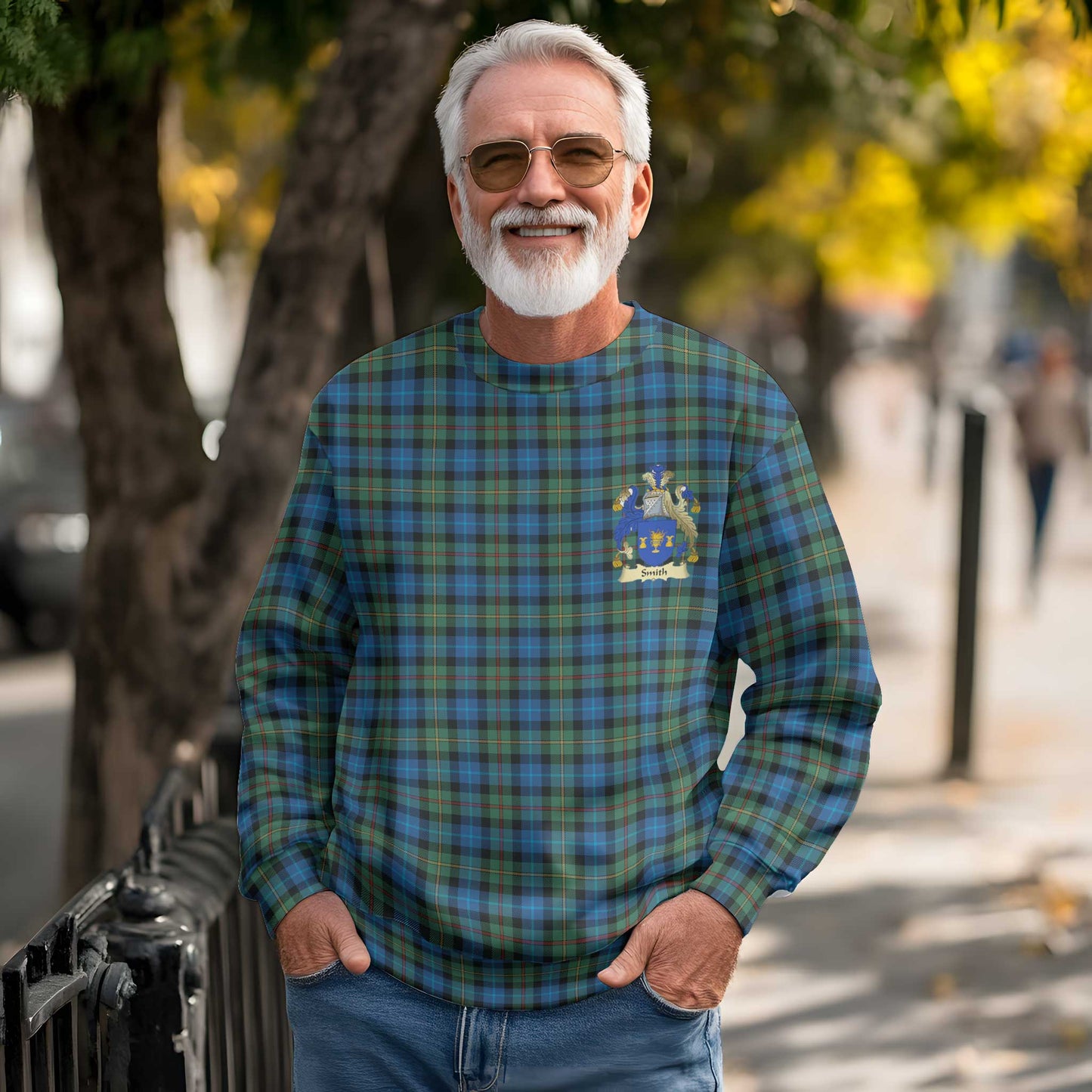 Clan Smith Tartan Men Sweatshirt Crest And Plaid Basic Style