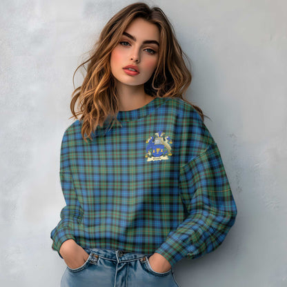 Clan Smith Tartan Women Sweatshirt Crest And Plaid Basic Style