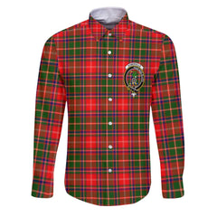 Clan Somerville Tartan Long Sleeve Button Shirt Crest And Plaid Basic Style