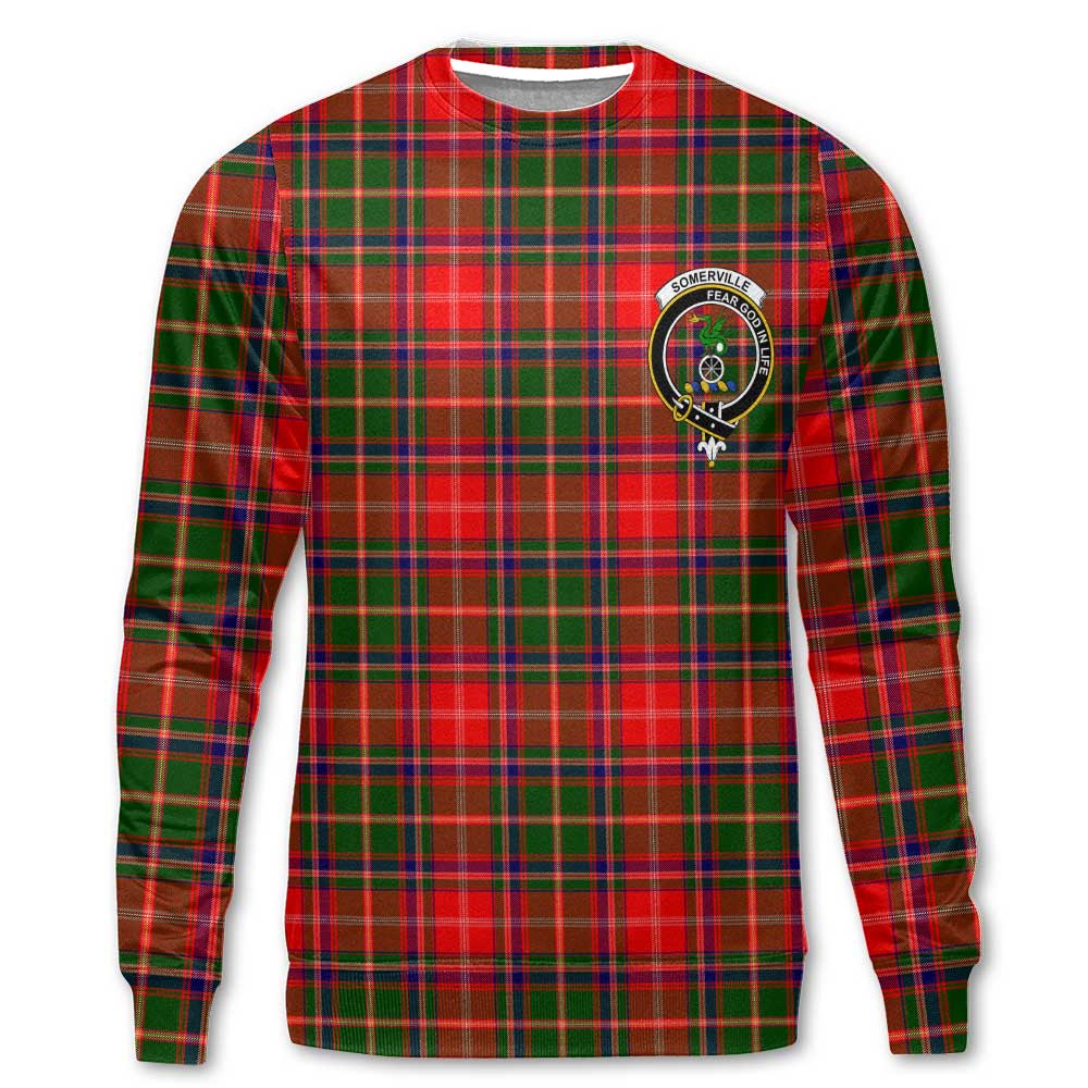 Clan Somerville Tartan Men Sweatshirt Crest And Plaid Basic Style