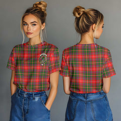Clan Somerville Tartan Women T Shirt Crest And Plaid Basic Style