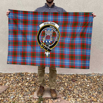 Clan Spalding Tartan Flag Crest And Plaid Basic Style