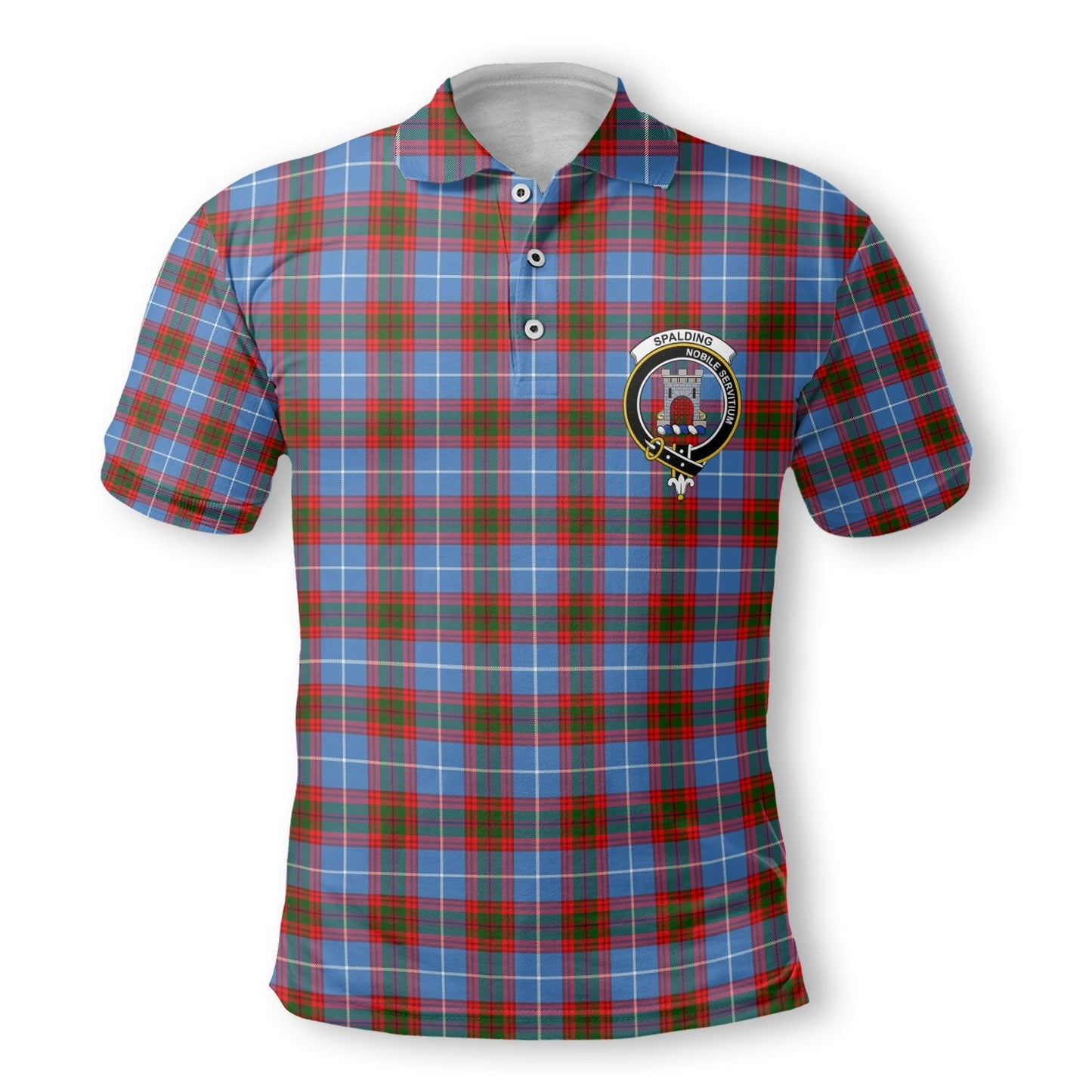 Clan Spalding Tartan Golf Tartan Men Polo Shirt Crest And Plaid Basic Style