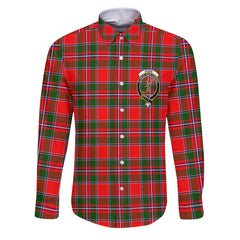 Clan Spens Tartan Long Sleeve Button Shirt Crest And Plaid Basic Style