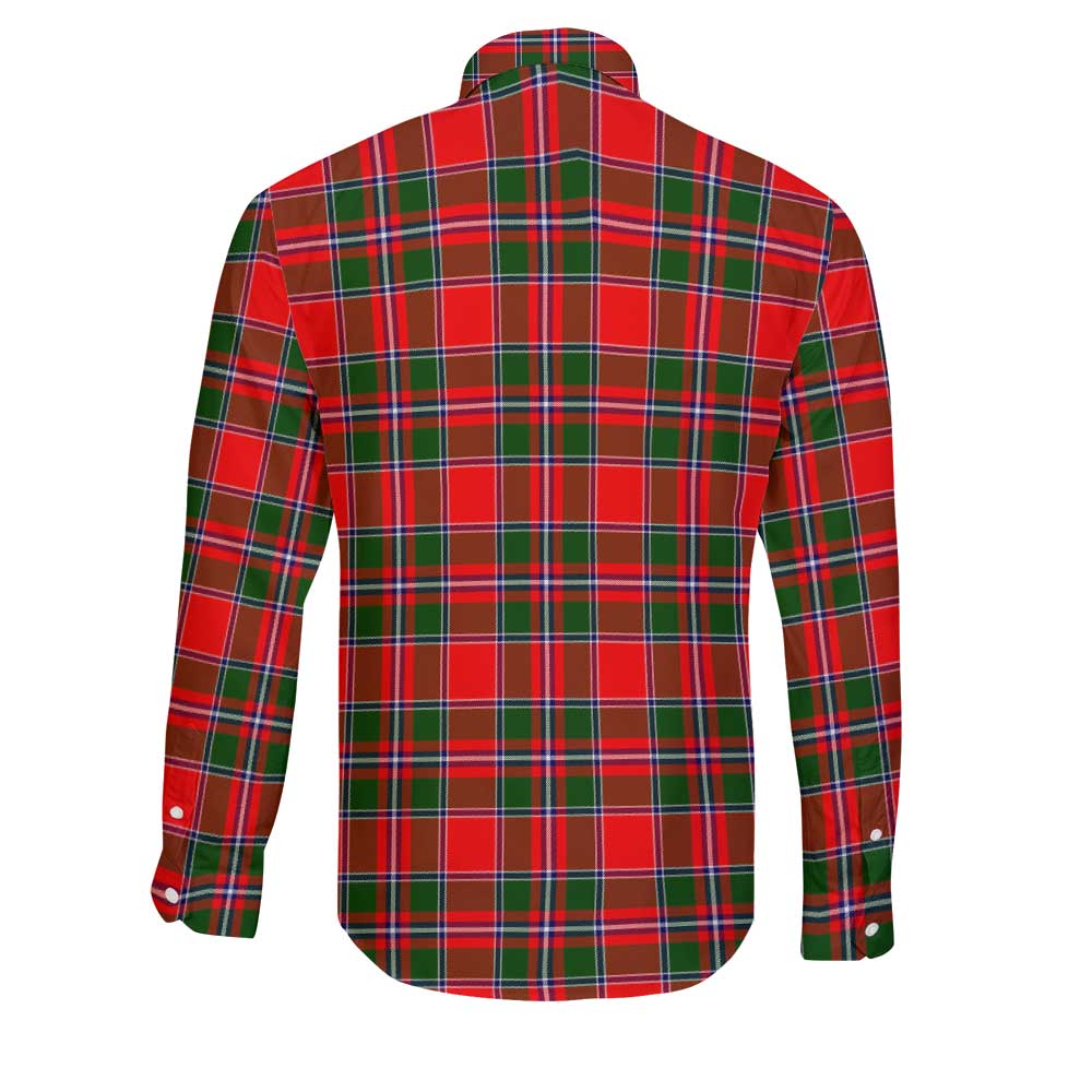 Clan Spens Tartan Long Sleeve Button Shirt Crest And Plaid Basic Style