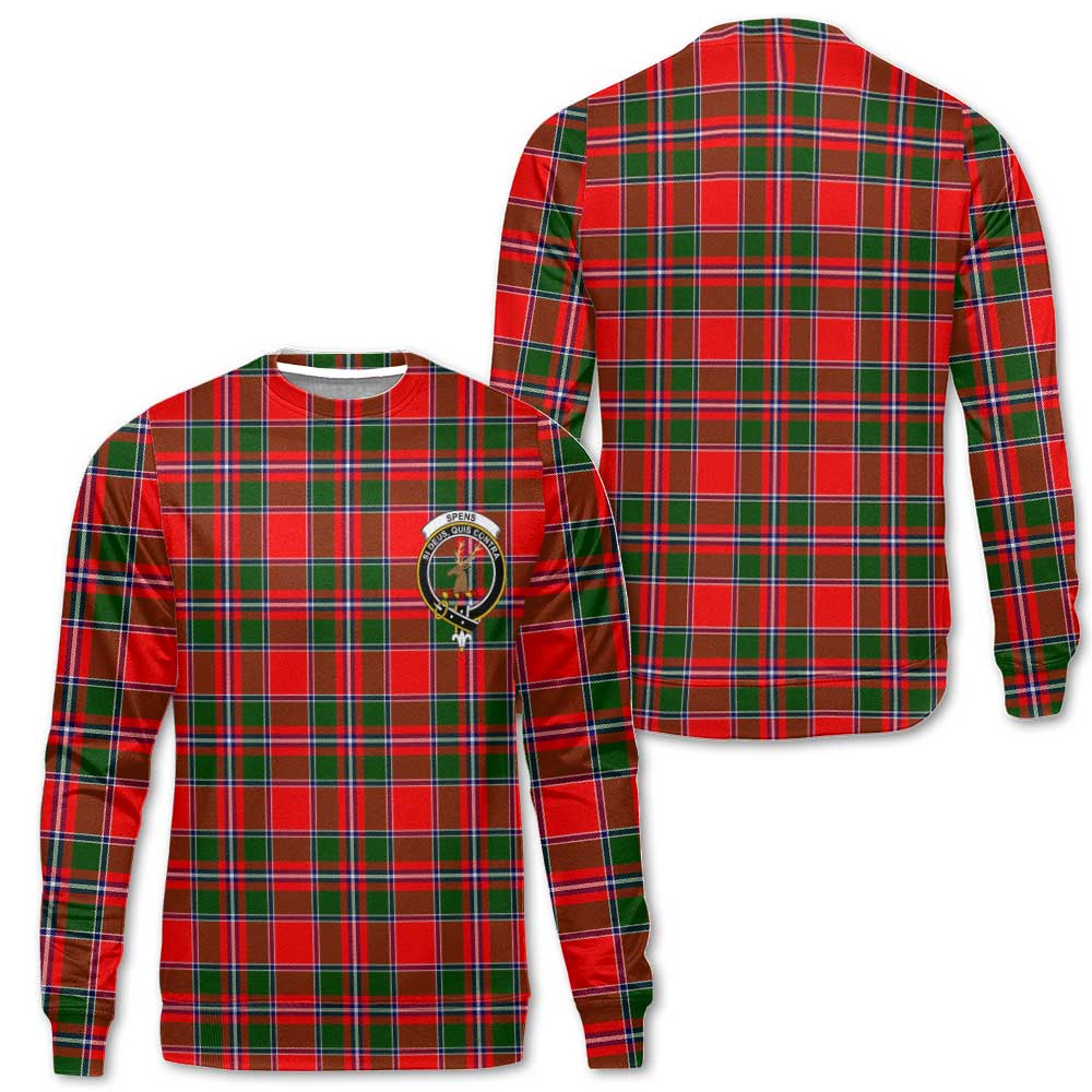 Clan Spens Tartan Men Sweatshirt Crest And Plaid Basic Style