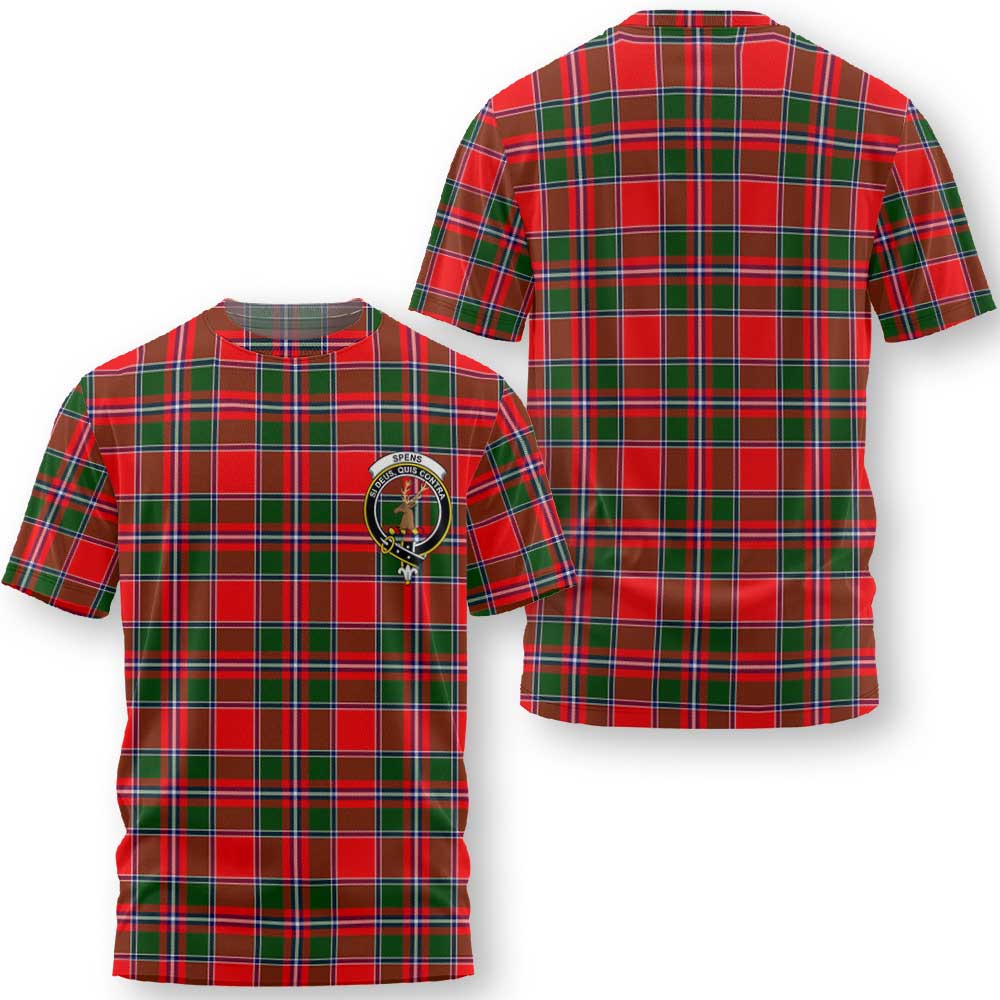 Clan Spens Tartan Men T Shirt Crest And Plaid Basic Style