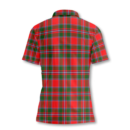 Clan Spens Tartan Women Polo Shirt Crest And Plaid Basic Style