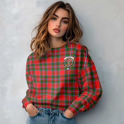 Clan Spens Tartan Women Sweatshirt Crest And Plaid Basic Style