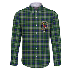 Clan Spottiswood Tartan Long Sleeve Button Shirt Crest And Plaid Basic Style
