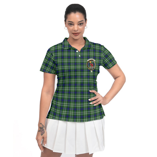 Clan Spottiswood Tartan Women Polo Shirt Crest And Plaid Basic Style