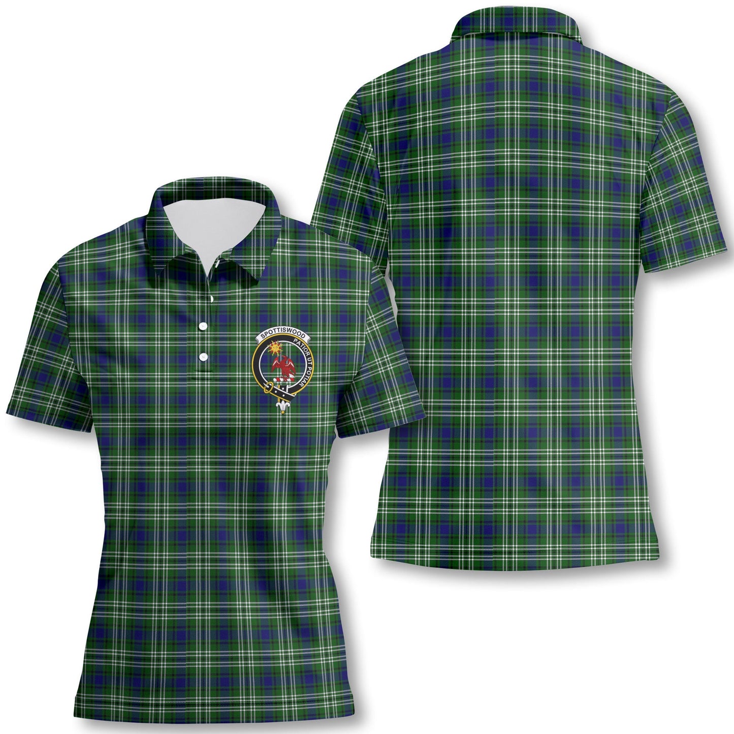 Clan Spottiswood Tartan Women Polo Shirt Crest And Plaid Basic Style