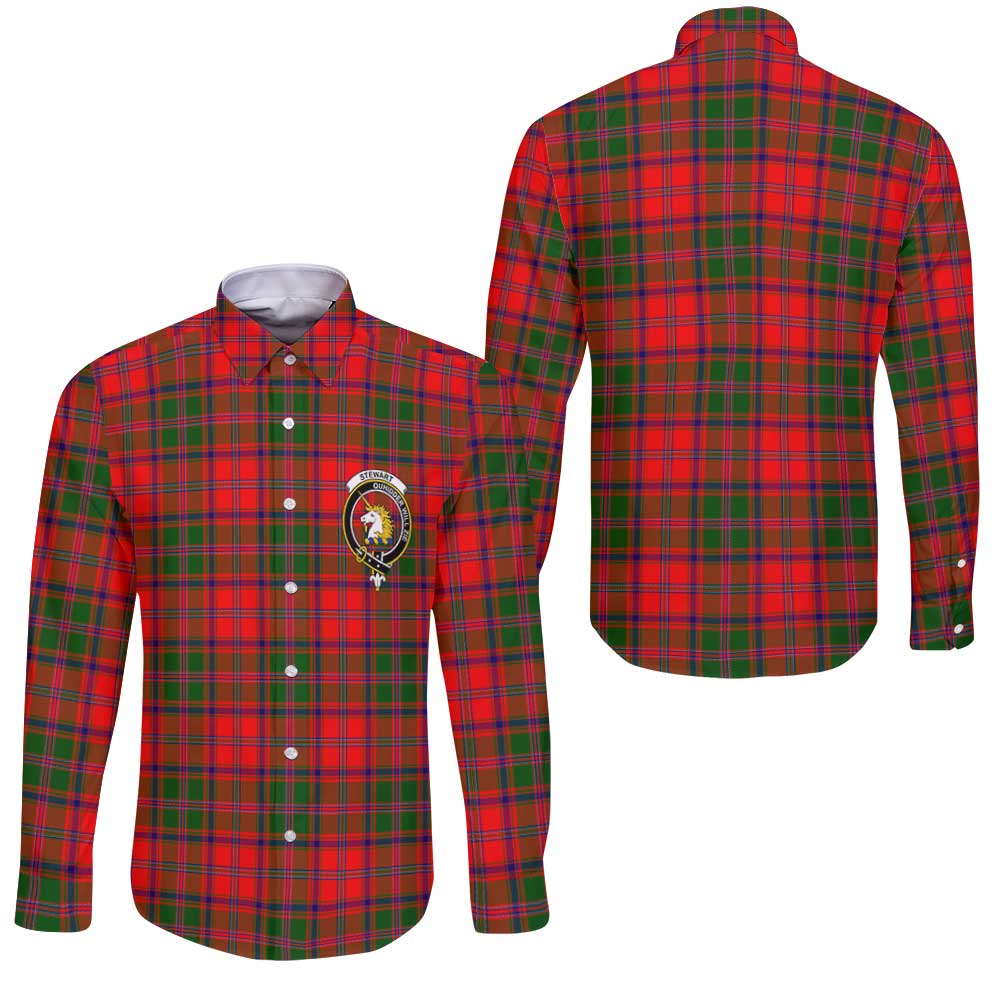 Clan Stewart High Stewards Tartan Long Sleeve Button Shirt Crest And Plaid Basic Style