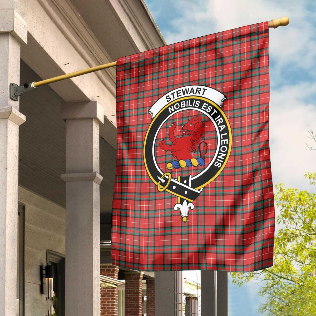 Clan Stewart Stuart Of Bute Tartan Garden Flag Crest And Plaid Basic Style