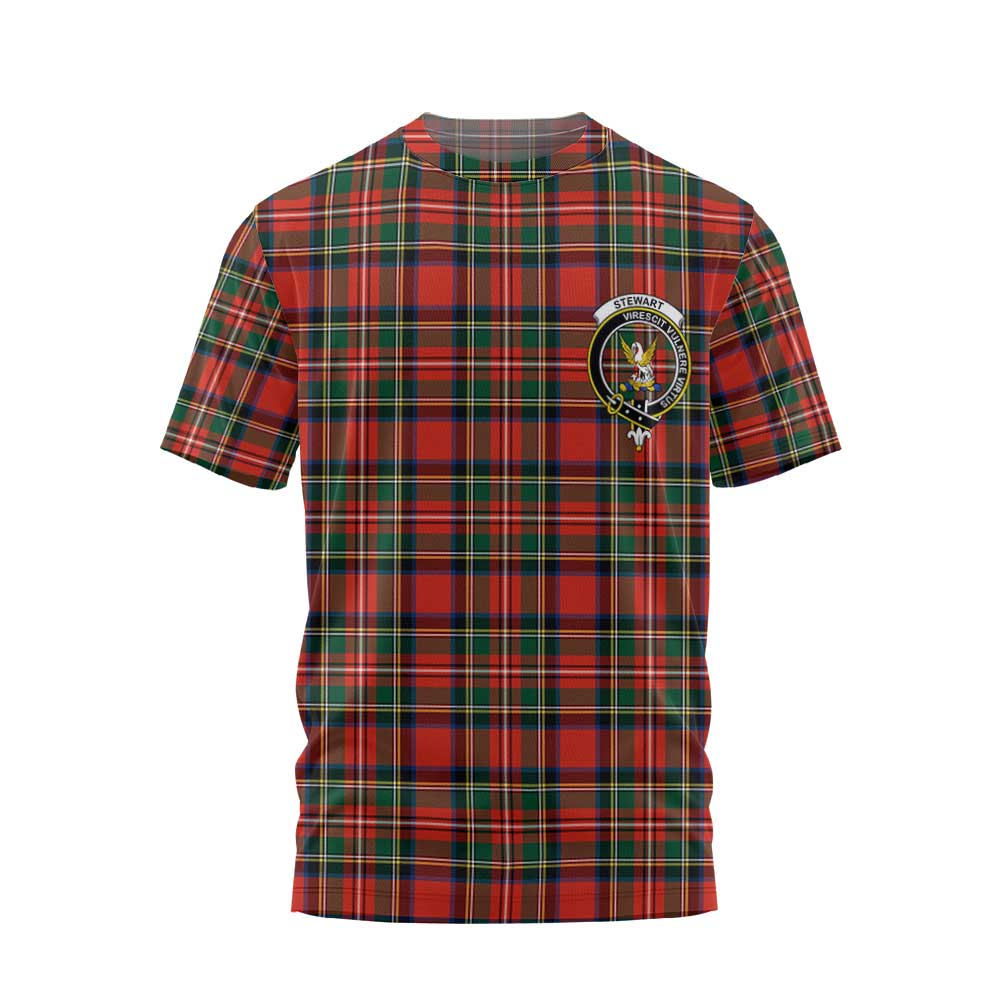 Clan Stewart Tartan Men T Shirt Crest And Plaid Basic Style