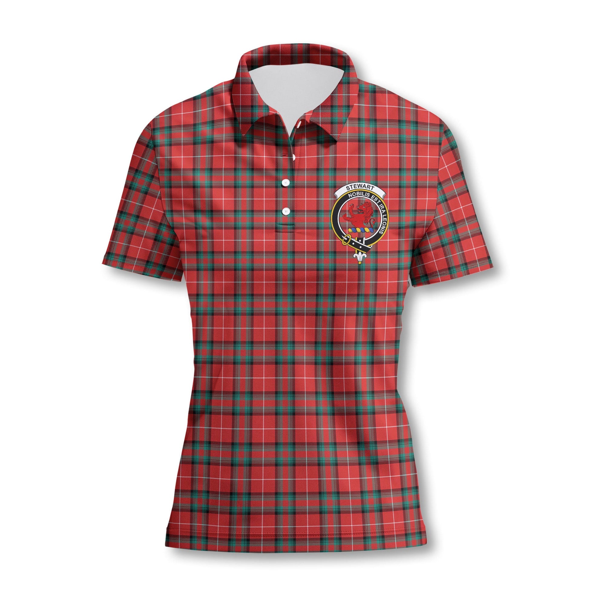 Clan Stewart Of Bute Tartan Women Polo Shirt Crest And Plaid Basic Style