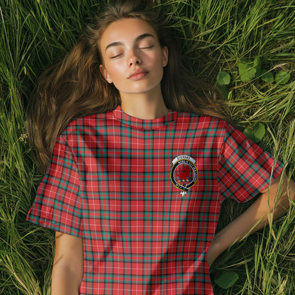 Clan Stewart Of Bute Tartan Women T Shirt Crest And Plaid Basic Style