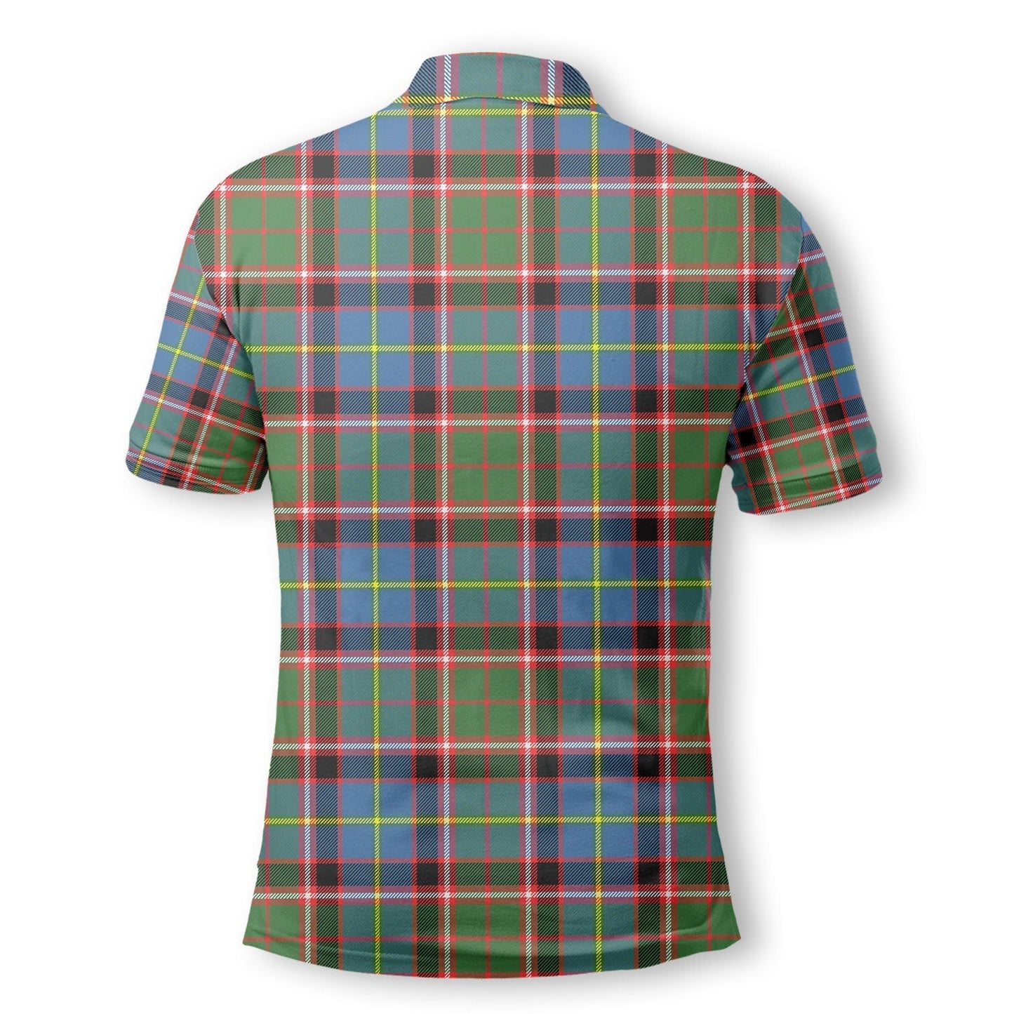 Clan Stirling Tartan Golf Tartan Men Polo Shirt Crest And Plaid Basic Style