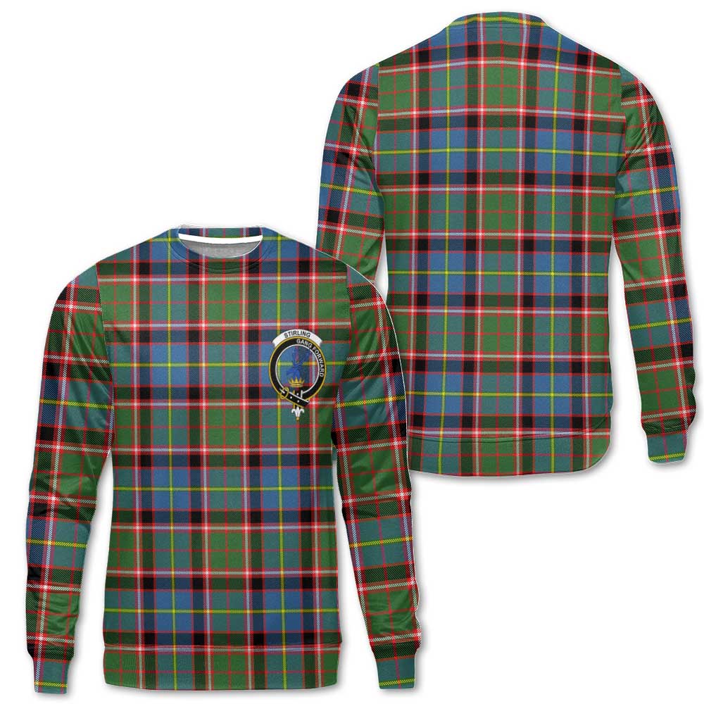 Clan Stirling Tartan Men Sweatshirt Crest And Plaid Basic Style