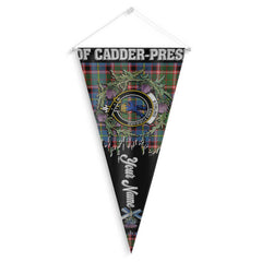 Clan Stirling Of Cadder Present Chief Tartan Felt Pennant Crest And Plaid Basic Style