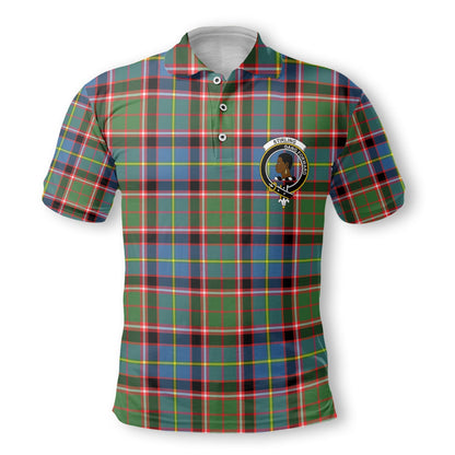 Clan Stirling Of Cadder Present Chief Tartan Golf Men Polo Shirt Crest And Plaid Basic Style