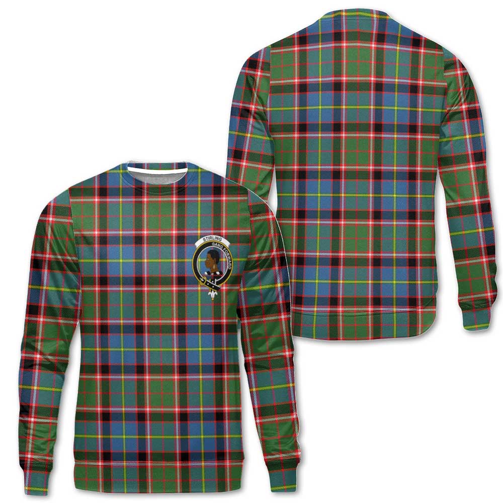 Clan Stirling Of Cadder Present Chief Tartan Men Sweatshirt Crest And Plaid Basic Style