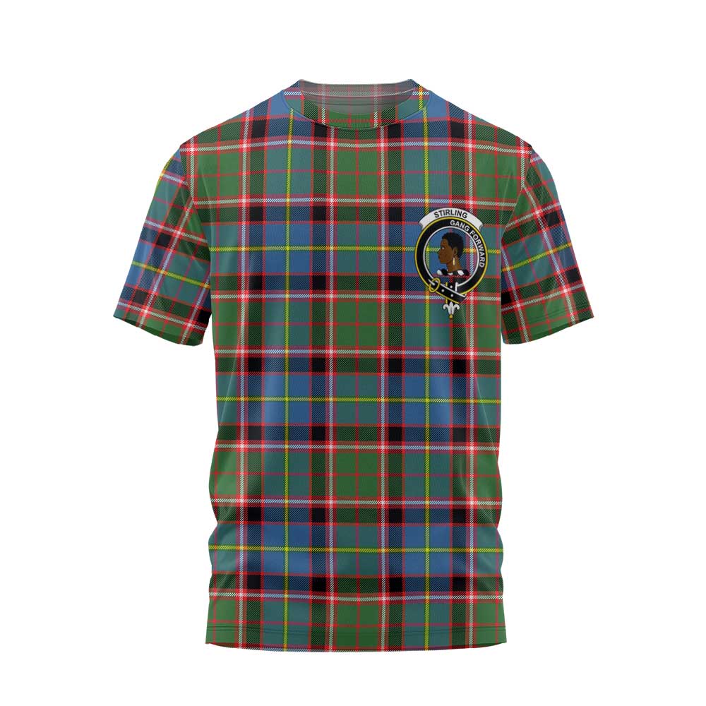 Clan Stirling Of Cadder Present Chief Tartan Men T Shirt Crest And Plaid Basic Style