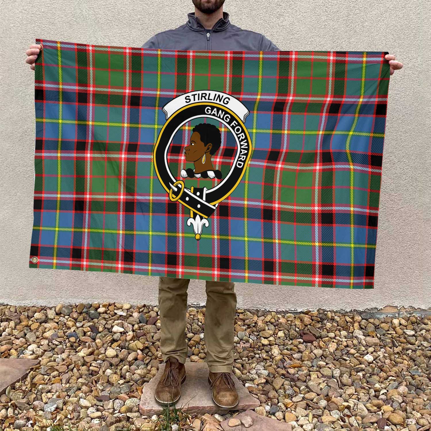 Clan Stirling Of Keir Tartan Flag 1 Crest And Plaid Basic Style Tartan House Flag Crest And Plaid Basic Style