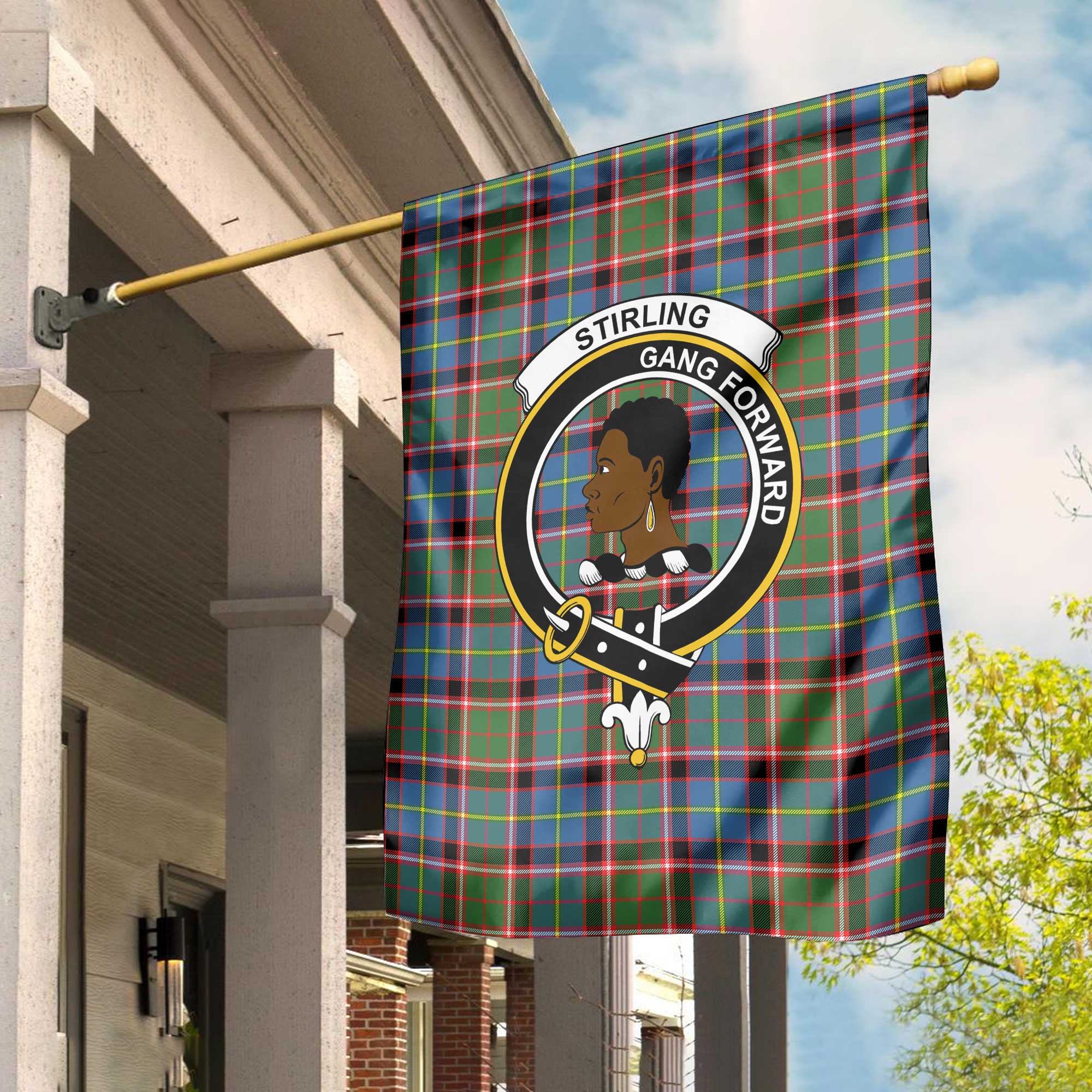 Clan Stirling Of Keir Tartan Garden Flag Crest And Plaid Basic Style