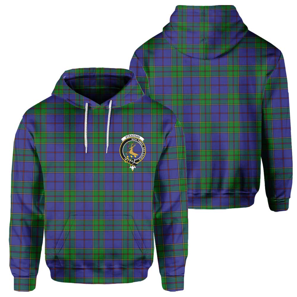 Clan Strachan Tartan Men Hoodie Crest And Plaid Basic Style