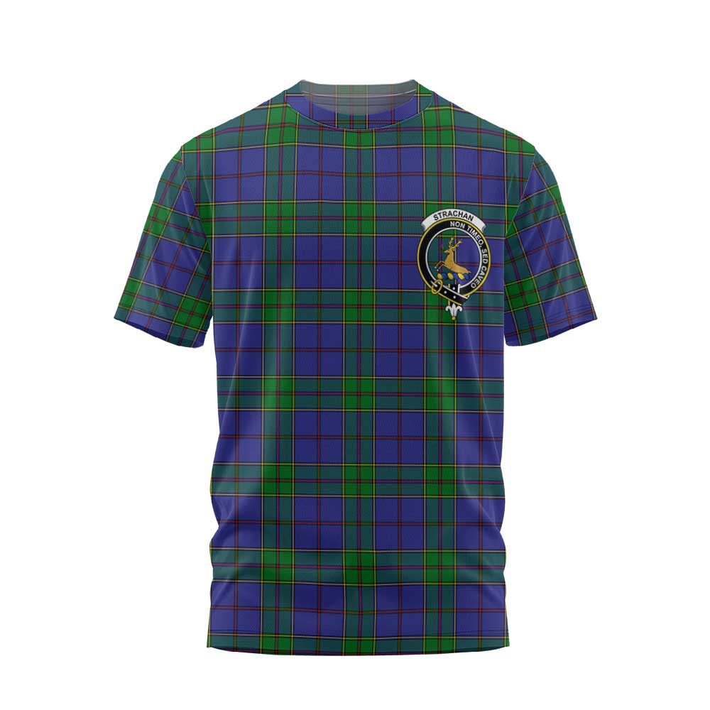 Clan Strachan Tartan Women T Shirt Crest And Plaid Basic Style