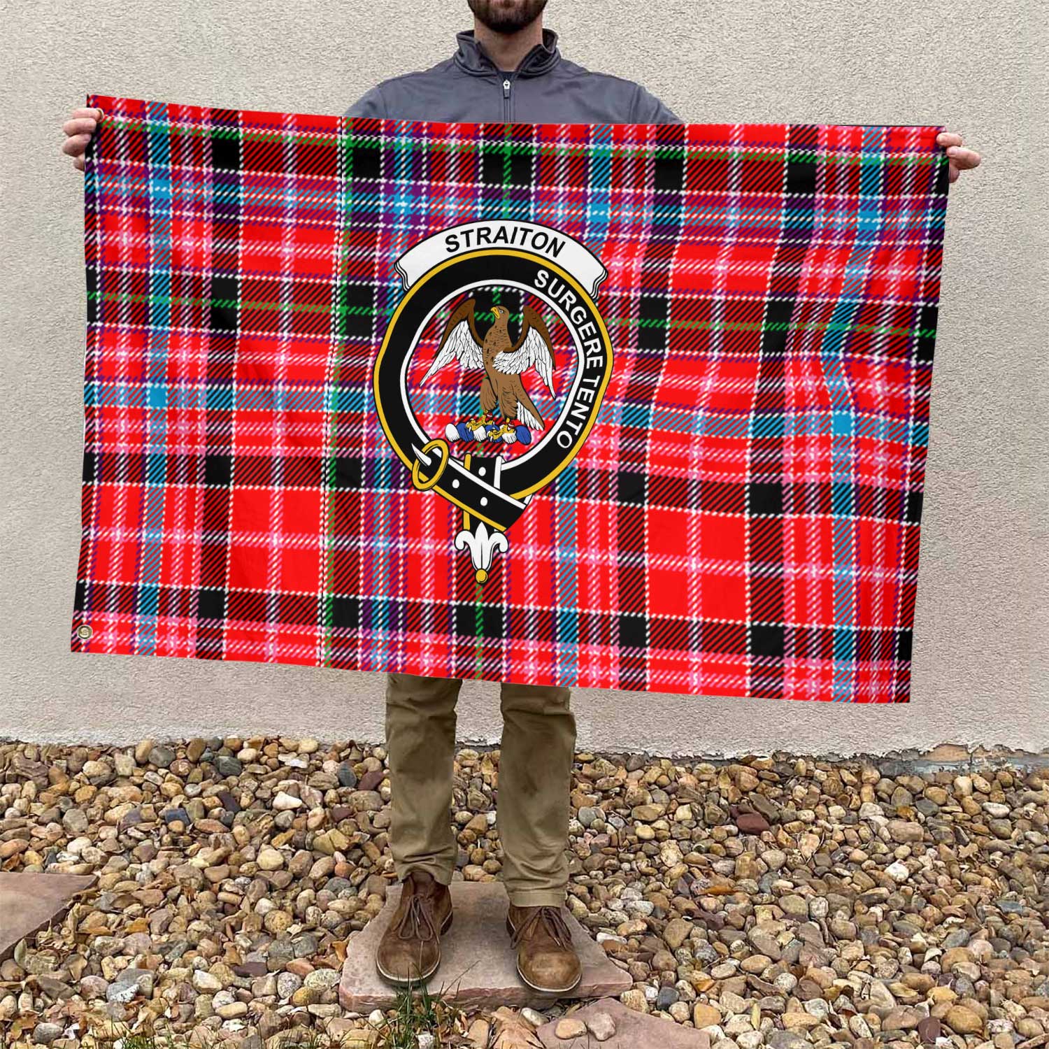 Clan Straiton Tartan Flag 1 Crest And Plaid Basic Style Tartan House Flag Crest And Plaid Basic Style