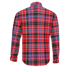 Clan Straiton Tartan Long Sleeve Button Shirt Crest And Plaid Basic Style