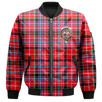 Clan Straiton Tartan Men Bomber Jacket Crest And Plaid Basic Style