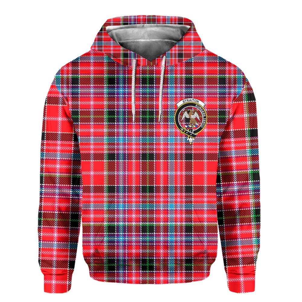 Clan Straiton Tartan Men Hoodie Crest And Plaid Basic Style