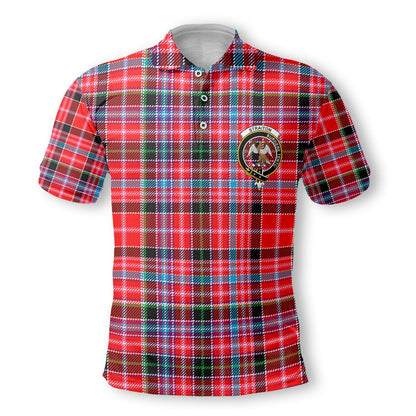 Clan Straiton Tartan Men Polo Shirt Crest And Plaid Basic Style