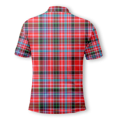 Clan Straiton Tartan Men Polo Shirt Crest And Plaid Basic Style