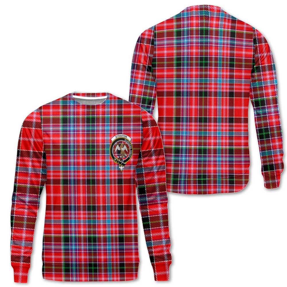 Clan Straiton Tartan Men Sweatshirt Crest And Plaid Basic Style