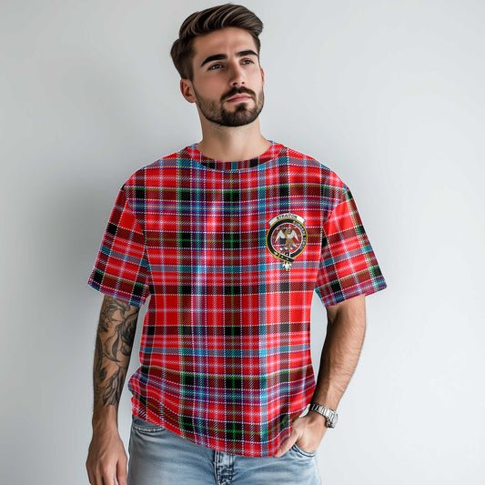 Clan Straiton Tartan Men T Shirt Crest And Plaid Basic Style