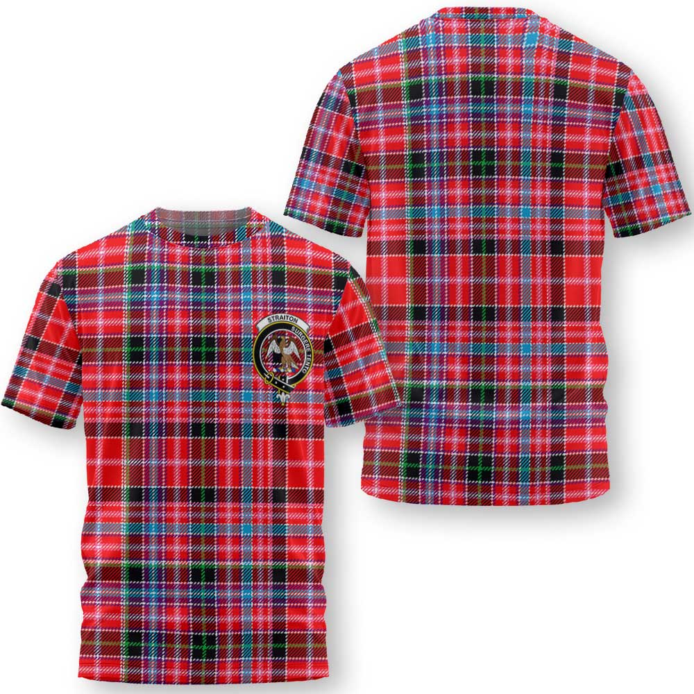 Clan Straiton Tartan Men T Shirt Crest And Plaid Basic Style