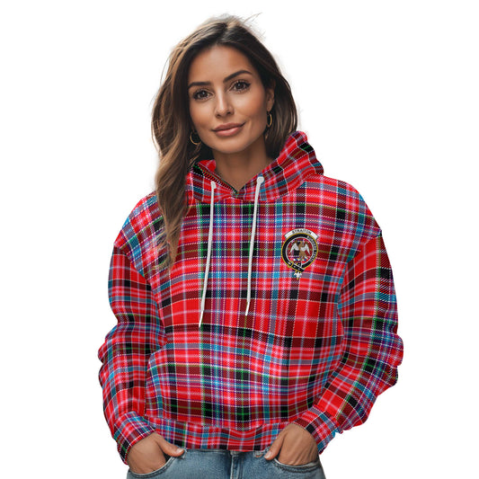 Clan Straiton Tartan Women Hoodie Crest And Plaid Basic Style