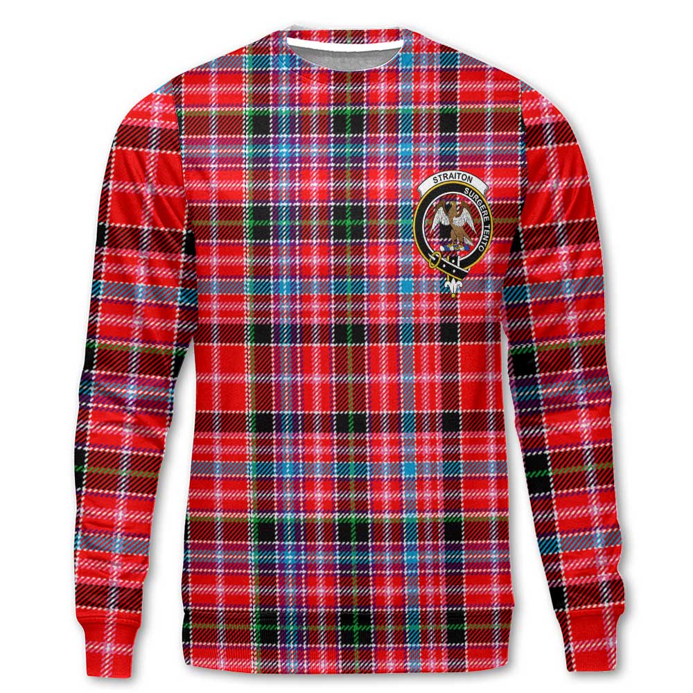 Clan Straiton Tartan Women Sweatshirt Crest And Plaid Basic Style